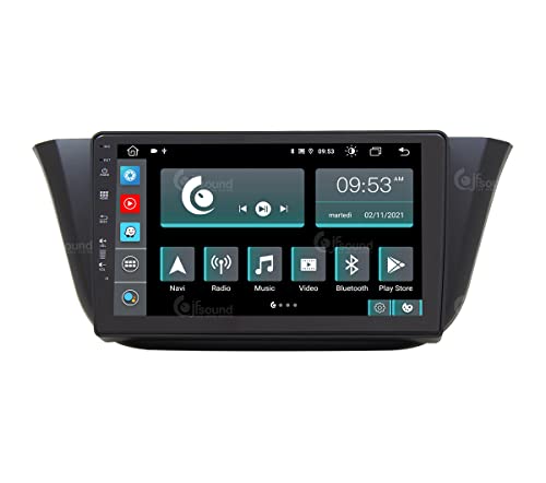Jf Sound car audio system Costum fit Autoradio für Iveco Daily Android GPS Bluetooth WiFi Dab USB Full HD Touchscreen Display 9" Easyconnect 8-Kern-Prozessor Sprachbefehle, Schwarz, JF-139ID-X9 von Jf Sound car audio system
