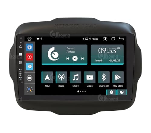 Personalisiertes Autoradio für Jeep Renegade Android GPS Bluetooth WiFi USB DAB+ Touchscreen 9" 8core Carplay AndroidAuto von Jf Sound car audio system