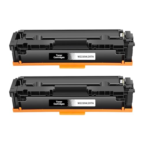207A Toner (Mit Chip) Multipack Kompatibel für HP 207A für HP Color Laserjet Pro MFP M283fdw Schwarz M255dw M282nw M283fdn M255nw M255 M282 M283 (W2210A), 2er-Pack von Jhaan