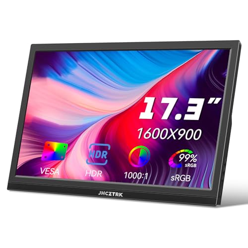 17,3 Zoll portable Monitor HDMI USB-C Laptop Gaming Monitor, 1600X900 mit eingebauten Lautsprechern und Standfuß Externer schlanker Reisemonitor für Mac PS4/PS5/ Gaming Monitor Zweiter Monitor 17,3 Zoll portable Monitor HDMI USB-C Laptop Gaming Monitor, 1600X900 mit eingebauten Lautsprechern und Standfuß Externer schlanker Reisemonitor für Mac PS4/PS5/ Gaming Monitor Zweiter Monitor von Jhcztrk