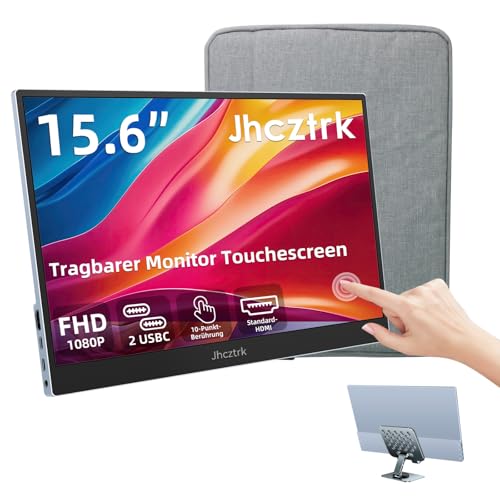 Jhcztrk Touchscreen Portable Monitor 15,6 Zoll 1080P Ultra Slim und Leichtgewicht Bezel Less FHD IPS HDR Gaming Monitors mit eingebauten Lautsprechern und VESA für Laptop Mac PC Xbox PS4/5 Switch Jhcztrk Touchscreen Portable Monitor 15,6 Zoll 1080P Ultra Slim und Leichtgewicht Bezel Less FHD IPS HDR Gaming Monitors mit eingebauten Lautsprechern und VESA für Laptop Mac PC Xbox PS4/5 Switch von Jhcztrk