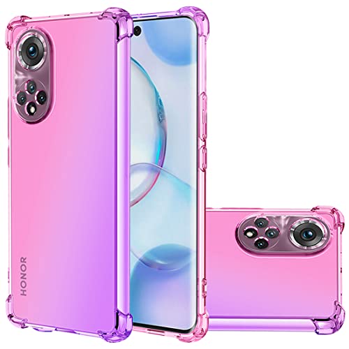 Jhxtech Für Honor 50/Nova 9 Hülle, NTH-NX9 NAM-LX9 Hülle, Clear Gradient Case Anti Scratch TPU Cover Schutzhülle für Huawei Honor 50 5G (Rosa/Lila) von Jhxtech