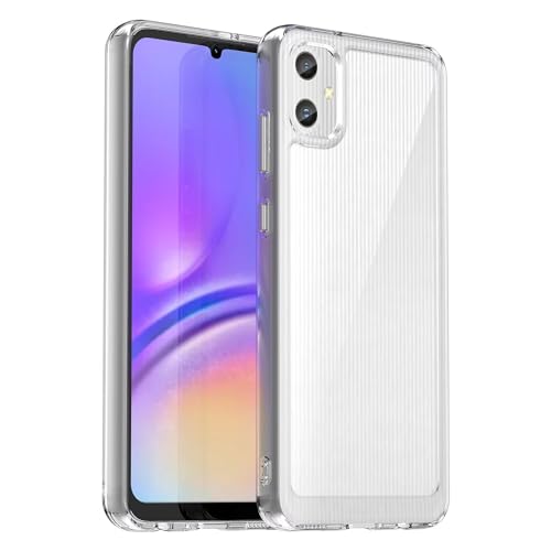 Jhxtech Handyhülle für Galaxy A05, Samsung A05 SM-A055F, ultradünn, hochwertig, klar, harte Rückseite aus Polycarbonat + weiches TPU-Silikon, stoßfeste Schutzhülle für Samsung Galaxy A05, kristallklar von Jhxtech