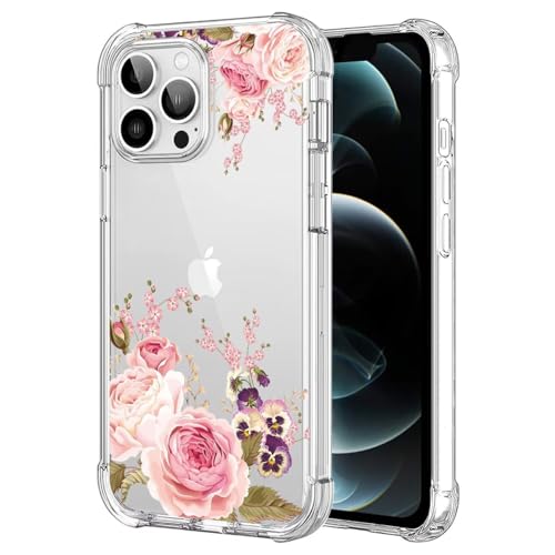 Jhxtech Handyhülle für iPhone 12 Pro Max, Mädchen, Rosenblume, Stoßfest, Flexibel, TPU, Schutzhülle von Jhxtech