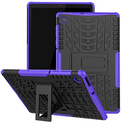 Jhxtech Hülle für Lenovo Tab M10 Plus 10.3, Armor Style Hybrid PC + TPU Schutzhülle mit Ständer für Lenovo Tab M10 FHD Plus (2nd Gen) TB-X606F 10.3 Cover Schutz (lila) von Jhxtech