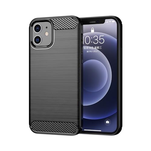 Jhxtech Hülle für iPhone 12/iPhone 12 Pro Hülle, Apple 12 Hülle, ultradünne Handyhülle mit Stoßdämpfung aus Karbonfaser TPU Gummi Schutzhüllen für iPhone 12 Schwarz Jhxtech Hülle für iPhone 12/iPhone 12 Pro Hülle, Apple 12 Hülle, ultradünne Handyhülle mit Stoßdämpfung aus Karbonfaser TPU Gummi Schutzhüllen für iPhone 12 Schwarz von Jhxtech
