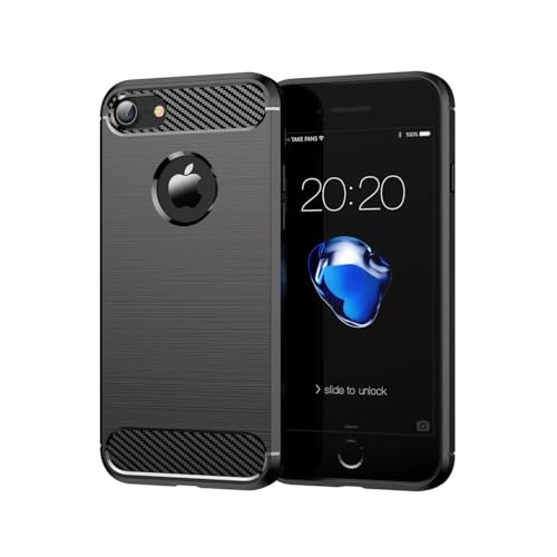 Jhxtech Hülle für iPhone SE 2 2020/iPhone SE 3 2022 Hülle, ultradünne Handyhülle mit Stoßdämpfung aus Karbonfaser TPU Gummi Schutzhüllen für iPhone SE 2 Schwarz Jhxtech Hülle für iPhone SE 2 2020/iPhone SE 3 2022 Hülle, ultradünne Handyhülle mit Stoßdämpfung aus Karbonfaser TPU Gummi Schutzhüllen für iPhone SE 2 Schwarz von Jhxtech