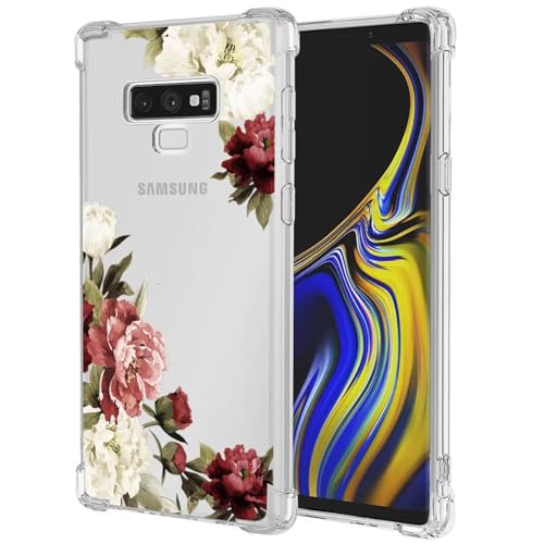 Jhxtech Schutzhülle für Galaxy Note 9, Samsung Note 9 SM-N960F, für Mädchen und Frauen, schmal, stoßfest, klar, Blumenmuster, weich, flexibel, TPU, Schutzhülle für Samsung Galaxy Note 9, Blütenblume von Jhxtech