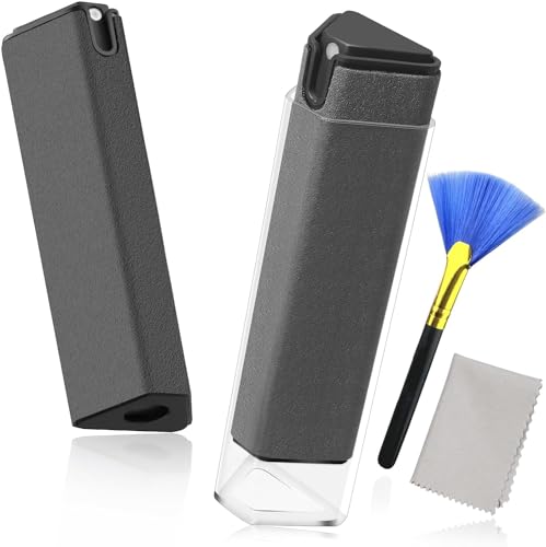 JiaTeums Bildschirmreiniger und Mikrofasertuch Set für TFT LCD LED Plasma iPad Tablets Laptops Auto Reinigung Aller Display und Screen 18ml (Grau +Grau) von JiaTeums