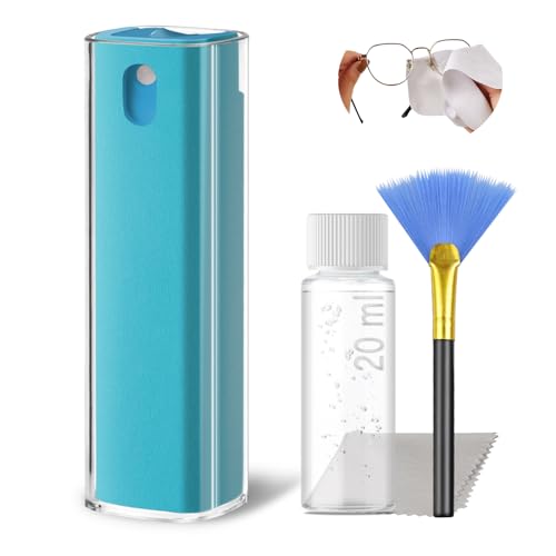 JiaTeums Handy Reiniger Spray - Bildschirm Reinigung für Laptop, Tablet, Smartphone, LCD/TFT, LED, OLED, Monitore 20ml + 20ml Nachfüllung (HellBlau) von JiaTeums
