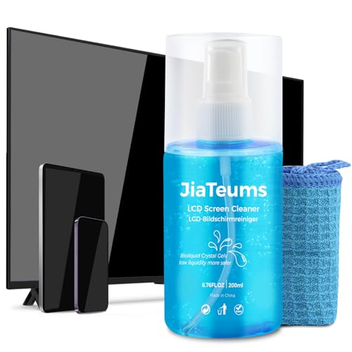 JiaTeums Screen Cleaner Spray,200ml Bildschirmreiniger 1 Stück mit Mikrofasertuch Non-drip Gel PC TV CD Display Monitor Reiniger von JiaTeums