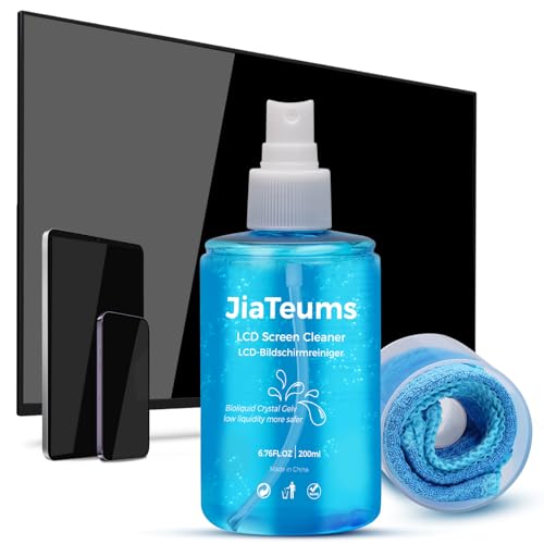 JiaTeums Screen Cleaner Spray,200ml Bildschirmreiniger 1 Stück mit Mikrofasertuch Non-drip Gel PC TV CD Display Monitor Reiniger von JiaTeums