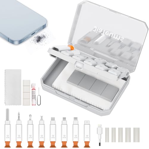 JiaTeums Telefon Handy Reinigungsset, 14 in 1 Reparierbarer Handy-Ladeanschluss Ladekabel, Zur Reinigung von Mobiltelefonen, Kopfhörern, Tablets Weiß von JiaTeums
