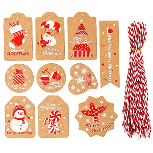Jiacheng29_ 1 Set Geschenkanhänger mit Umhängeband, glatte Haptik, toller visueller Effekt, Papieranhänger, Karte für Neujahr, Stil 1, 50 Stück von Jiacheng29_