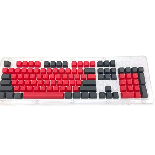 Jiacheng29_ Tastenkappen, 104 Stück/Set Doppelfarbige Hintergrundbeleuchtung Tastenkappen für mechanische Tastatur – Schwarz Rot von Jiacheng29_