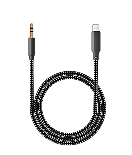 AUX-Kabel für iPhone im Auto, 3,5 mm, AUX-Kabel, kompatibel mit iPhone, funktioniert für Autoradio, Schwarz / Weiß von Jiadouaux