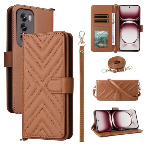Jiajihua Flip Cover Kompatibel mit Vivo S16E / V27E Handgelenkriemen Lanyard【PU Leder+Shell】 Dual Wallet [6 Kartenfächer] Kickstand Brown von Jiajihua