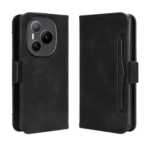 Jiajihua Hülle Kompatibel mit Honor Power 5G DVD-AN00 [Dualer Kartenschlitz][Flip Stand][Telefonhülle][Magnetverschluss] Geldbörse Black von Jiajihua