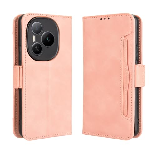 Jiajihua Hülle Kompatibel mit Honor Power 5G DVD-AN00 [Dualer Kartenschlitz][Flip Stand][Telefonhülle][Magnetverschluss] Geldbörse Pink von Jiajihua