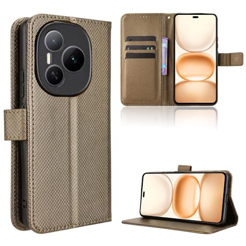 Jiajihua Hülle Kompatibel mit Honor Power 5G DVD-AN00 Flip Stand Card Slot Telefonhülle Brown von Jiajihua