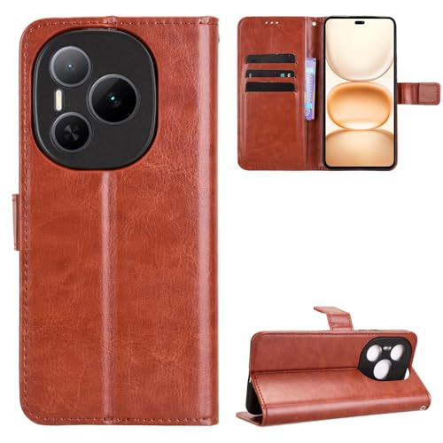 Jiajihua Hülle Kompatibel mit Honor Power 5G DVD-AN00 [PU-Leder+Shell] [Flip Stand] [Kartenschlitz] [Magnetverschluss] Brown von Jiajihua