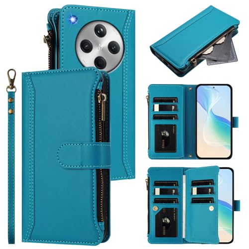 Jiajihua Hülle Kompatibel mit Oppo Find X8 5G,Kompatibel mit Oppo Find X8 5G Lanyard【9 Kartenfächer】【Reißverschluss Brieftasche】【Magnetischer Verschluss】 Ständer Lakeblue Jiajihua Hülle Kompatibel mit Oppo Find X8 5G,Kompatibel mit Oppo Find X8 5G Lanyard【9 Kartenfächer】【Reißverschluss Brieftasche】【Magnetischer Verschluss】 Ständer Lakeblue von Jiajihua