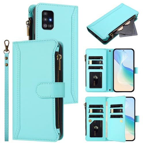 Jiajihua Hülle Kompatibel mit Samsung Galaxy A71 5G,Kompatibel mit Samsung Galaxy A71 5G Lanyard【9 Kartenfächer】【Reißverschluss Brieftasche】【Magnetischer Verschluss】 Ständer MintGreen Jiajihua Hülle Kompatibel mit Samsung Galaxy A71 5G,Kompatibel mit Samsung Galaxy A71 5G Lanyard【9 Kartenfächer】【Reißverschluss Brieftasche】【Magnetischer Verschluss】 Ständer MintGreen von Jiajihua