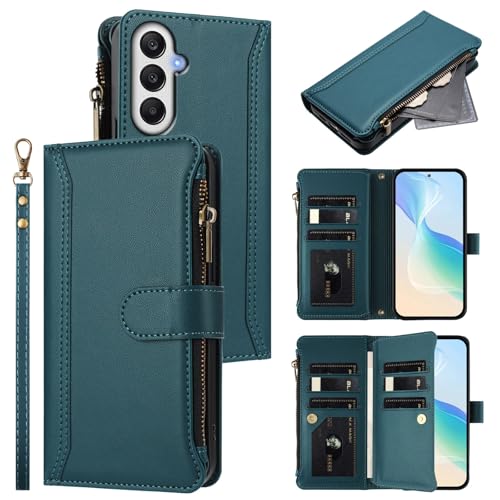 Jiajihua Hülle Kompatibel mit Samsung Galaxy F15 5G,Kompatibel mit Samsung Galaxy M15 5G Lanyard【9 Kartenfächer】【Reißverschluss Brieftasche】【Magnetischer Verschluss】 Ständer Green Jiajihua Hülle Kompatibel mit Samsung Galaxy F15 5G,Kompatibel mit Samsung Galaxy M15 5G Lanyard【9 Kartenfächer】【Reißverschluss Brieftasche】【Magnetischer Verschluss】 Ständer Green von Jiajihua