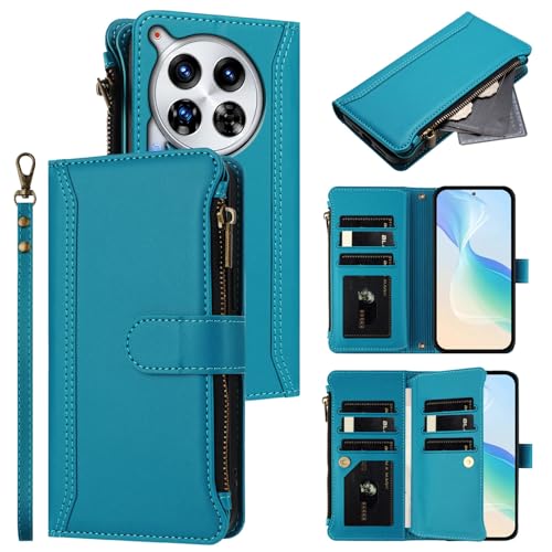 Jiajihua Hülle Kompatibel mit Tecno Camon 30 Premier 5G CL9,Kompatibel mit Tecno Camon 30 Premier 5G CL9 Lanyard【9 Kartenfächer】【Reißverschluss Brieftasche】【Magnetischer Verschluss】 Ständer Lakeblue Jiajihua Hülle Kompatibel mit Tecno Camon 30 Premier 5G CL9,Kompatibel mit Tecno Camon 30 Premier 5G CL9 Lanyard【9 Kartenfächer】【Reißverschluss Brieftasche】【Magnetischer Verschluss】 Ständer Lakeblue von Jiajihua