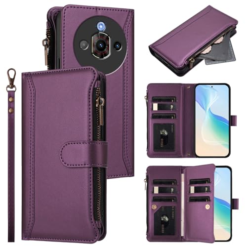 Jiajihua Hülle Kompatibel mit ZTE Nubia Focus Pro 5G,Kompatibel mit ZTE Nubia Focus Pro 5G Lanyard【9 Kartenfächer】【Reißverschluss Brieftasche】【Magnetischer Verschluss】 Ständer Purple Jiajihua Hülle Kompatibel mit ZTE Nubia Focus Pro 5G,Kompatibel mit ZTE Nubia Focus Pro 5G Lanyard【9 Kartenfächer】【Reißverschluss Brieftasche】【Magnetischer Verschluss】 Ständer Purple von Jiajihua