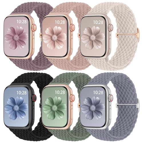 6 Stück Elastisch Geflochtenes Armband Kompatibel mit Apple Watch 44mm 45mm 46mm 49mm Damen Herren,Nylon Stoff Sport Loop Band für iWatch SE Ultra Series 10 9 8 7 6 5 4 3 2 1 6 Stück Elastisch Geflochtenes Armband Kompatibel mit Apple Watch 44mm 45mm 46mm 49mm Damen Herren,Nylon Stoff Sport Loop Band für iWatch SE Ultra Series 10 9 8 7 6 5 4 3 2 1 von Jiamus