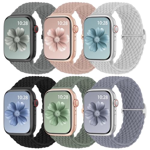 6 Stück Elastisch Geflochtenes Armband Kompatibel mit Apple Watch 44mm 45mm 46mm 49mm Damen Herren,Nylon Stoff Sport Loop Band für iWatch SE Ultra Series 10 9 8 7 6 5 4 3 2 1 6 Stück Elastisch Geflochtenes Armband Kompatibel mit Apple Watch 44mm 45mm 46mm 49mm Damen Herren,Nylon Stoff Sport Loop Band für iWatch SE Ultra Series 10 9 8 7 6 5 4 3 2 1 von Jiamus