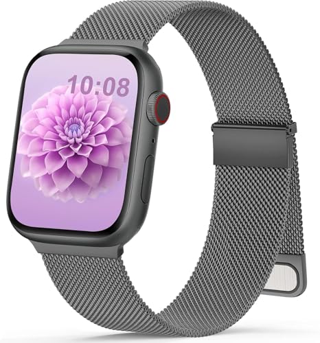 Armband Kompatibel mit Apple Watch Armband 44mm 45mm 46mm 49mm Magnetisch Metall Edelstahl Ersatzarmband Damen Herren für iWatch SE Ultra Series10 9 8 7 6 5 4 3 2 1 von Jiamus