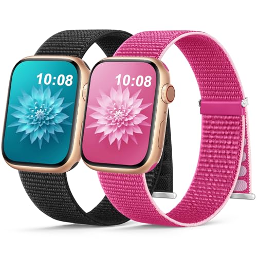 Jiamus 2 Stück Nylon Armband Kompatibel mit Apple Watch Armband 44mm/45mm/46mm/49mm/42mm(Series 3 2 1),Gewebtes Klettverschluss Sport Loop Armbänder für iWatch SE Ultra Series 10 9 8 7 6 5 4 3 2 1 Jiamus 2 Stück Nylon Armband Kompatibel mit Apple Watch Armband 44mm/45mm/46mm/49mm/42mm(Series 3 2 1),Gewebtes Klettverschluss Sport Loop Armbänder für iWatch SE Ultra Series 10 9 8 7 6 5 4 3 2 1 von Jiamus