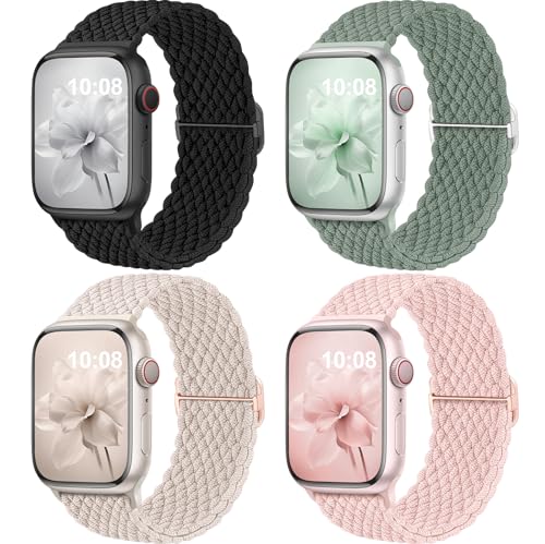 Jiamus 4 Stück Geflochtenes Armband Kompatibel mit Apple Watch Armband 38mm 40mm 41mm 42mm(series 10) Herren Damen,Elastisch Solo Loop Armband für iWatch SE Ultra Series10 9 8 7 6 5 4 3 2 1 Jiamus 4 Stück Geflochtenes Armband Kompatibel mit Apple Watch Armband 38mm 40mm 41mm 42mm(series 10) Herren Damen,Elastisch Solo Loop Armband für iWatch SE Ultra Series10 9 8 7 6 5 4 3 2 1 von Jiamus