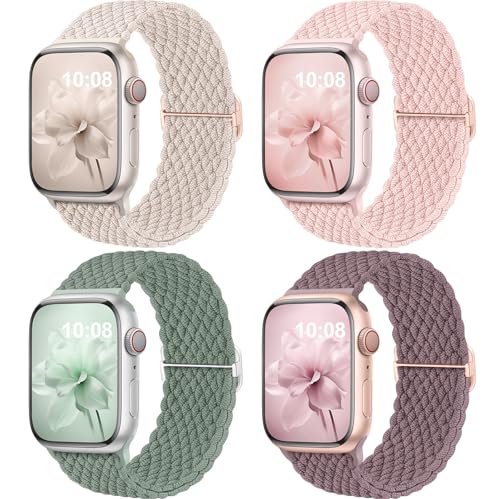 Jiamus 4 Stück Geflochtenes Armband Kompatibel mit Apple Watch Armband 44mm/45mm/46mm/49mm/42mm(Series 3 2 1) Herren Damen,Elastisch Solo Loop Armband für iWatch SE Ultra Series10 9 8 7 6 5 4 3 2 1 Jiamus 4 Stück Geflochtenes Armband Kompatibel mit Apple Watch Armband 44mm/45mm/46mm/49mm/42mm(Series 3 2 1) Herren Damen,Elastisch Solo Loop Armband für iWatch SE Ultra Series10 9 8 7 6 5 4 3 2 1 von Jiamus