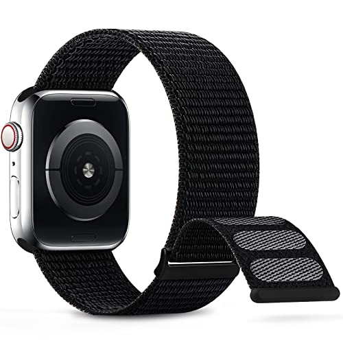 Jiamus Nylon Solo Loop Armband Kompatibel mit Apple Watch Armband 40mm 41mm 38mm 44mm 42mm 45mm,Verstellbare Elastisch Ersatz Sport Klett Armband für iWatch Series 9 8 7 6 5 4 3 2 1 SE Ultra/Ultra 2 von Jiamus