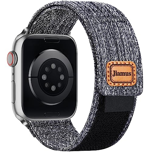 Jiamus Segeltuch Armband Kompatibel mit Apple Watch Armband 38mm 40mm 41mm 42mm 44mm 45mm 49mm,Verstellbares Atmungsaktives Stoff Sport armband für iWatch Ultra Series 9 8 7 6 5 4 3 2 SE Damen Herren von Jiamus