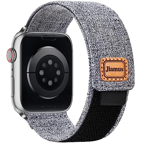 Jiamus Segeltuch Armband Kompatibel mit Apple Watch Armband 38mm 40mm 41mm 42mm 44mm 45mm 49mm,Verstellbares Atmungsaktives Stoff Sport armband für iWatch Ultra Series 9 8 7 6 5 4 3 2 SE Damen Herren von Jiamus