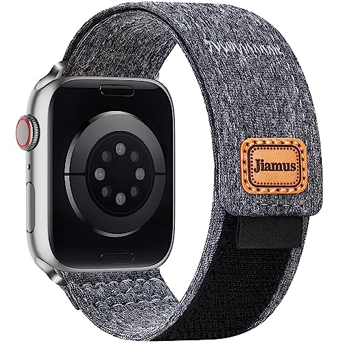 Jiamus Segeltuch Armband Kompatibel mit Apple Watch Armband 38mm 40mm 41mm 42mm 44mm 45mm 49mm,Verstellbares Atmungsaktives Stoff Sport armband für iWatch Ultra Series 9 8 7 6 5 4 3 2 SE Damen Herren von Jiamus