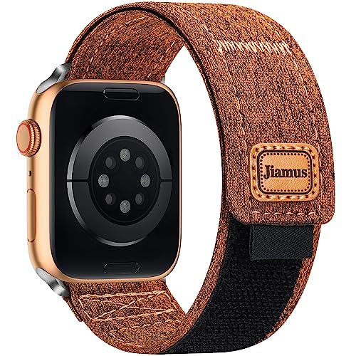 Jiamus Segeltuch Armband Kompatibel mit Apple Watch Armband 38mm 40mm 41mm 42mm 44mm 45mm 49mm,Verstellbares Atmungsaktives Stoff Sport armband für iWatch Ultra Series 9 8 7 6 5 4 3 2 SE Damen Herren von Jiamus