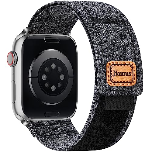 Jiamus Segeltuch Armband Kompatibel mit Apple Watch Armband 38mm 40mm 41mm 42mm 44mm 45mm 49mm,Verstellbares Atmungsaktives Stoff Sport armband für iWatch Ultra Series 9 8 7 6 5 4 3 2 SE Damen Herren von Jiamus