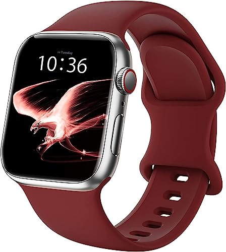 Jiamus Sport Armband Kompatibel mit Apple Watch Armband 38mm 42mm 40mm 44mm 41mm 45mm,Weiche Silikon Ersatz Armband für iWatch Series 8,7,6, 5, 4, 3, 2, 1, SE von Jiamus