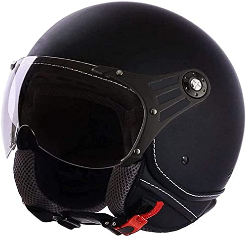 Klassische Retro-Motorradhelme mit offenem Gesicht - Sommer ECE-geprüfte Persönlichkeit Halbhelm 3/4 Jet Helm Abnehmbarer Innenschuh Atmungsaktiv Schön Niedlich Für Mädchen Junge Erwachsene C,L von JianJud