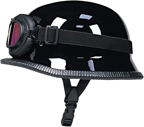 Motorrad-Halb-Jet-Helm, Offener Helm, Schalenhelm, Motorradhelm, ECE-Geprüft, Universell Für Motorrad, Roller, E-Bike-Helm B,M/(57~58cm) von JianJud