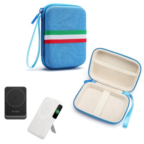 Tragetasche für Anker MagGo Power Bank 10000mAh/6600mAh/MagGo 3-in-1 Ladestation, Reiseetui Sturzsicher & Wasserdicht (Blau) von JiangJiangBao