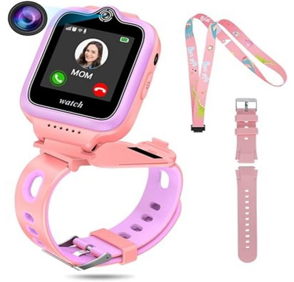 Jianyana Smartwatch (1,4 Zoll, 4G), Kinder-Smartwatch:GPS, 4G, WiFi, Video, SOS, SMS, Musik, Kamera Wecker von Jianyana