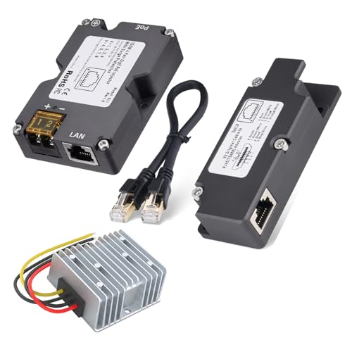 PoE-Injektor für Dishy V2 Internet Kit Satelliten Netzwerk, 150W Dishy Kabel Adapter auf RJ45, Surging & ESD-Schutz, DC Step UP Konverter 12V Bis 48V von Jiawu