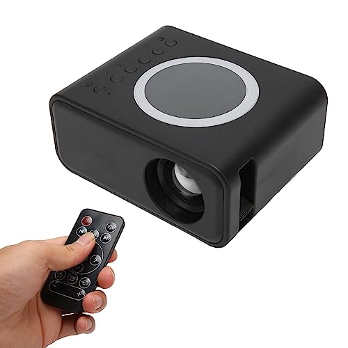 Tragbarer -Projektor, Full HD 1080P LED-Heimkino-Filmprojektor mit 4 Ω 2 W-Lautsprecher, Diffuse Reflexionsbildgebung, Projektionsfläche, Unterstützt Mobile Stromversorgung (Black) von Jiawu