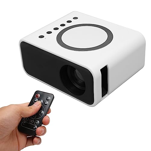 Tragbarer -Projektor, Full HD 1080P LED-Heimkino-Filmprojektor mit 4 Ω 2 W-Lautsprecher, Diffuse Reflexionsbildgebung, Projektionsfläche, Unterstützt Mobile Stromversorgung (White) von Jiawu